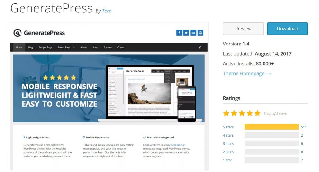 generatepress wordpress repository