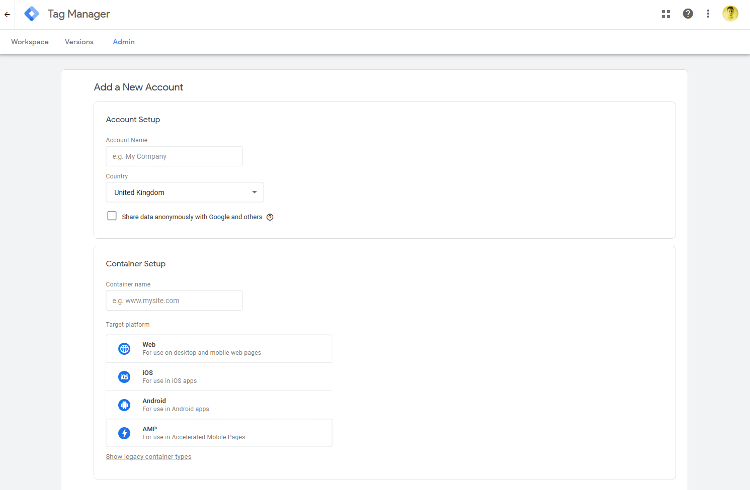 Google Tag Manager setup